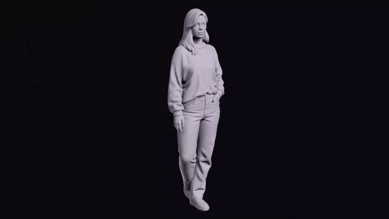 Icelandic Woman Figure in Traditional Clothing 3D print model