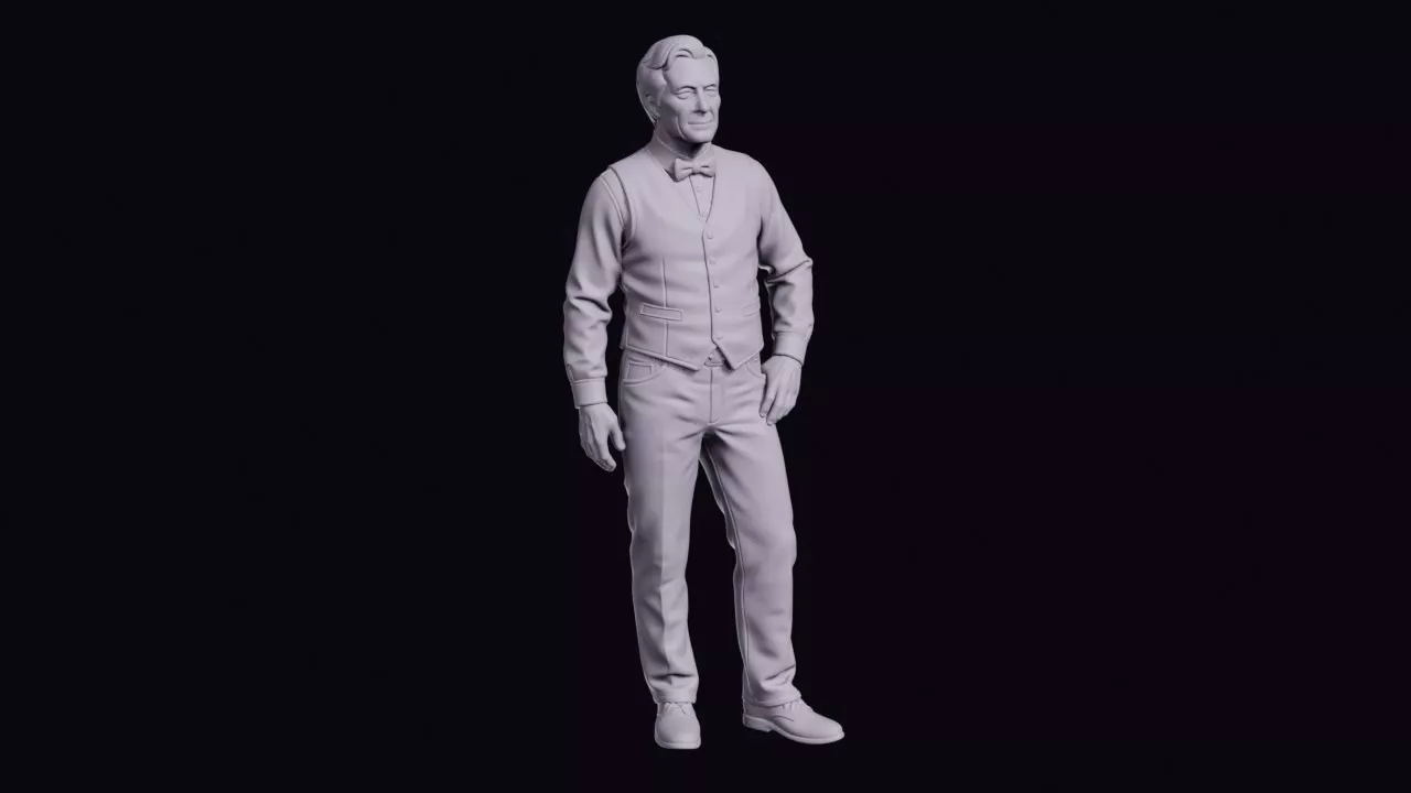 Historian Figure in Waistcoat and Bow Tie 3D print model