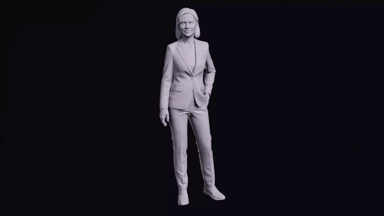 Funeral Director Figure in a Formal Trouser Suit 3D print model