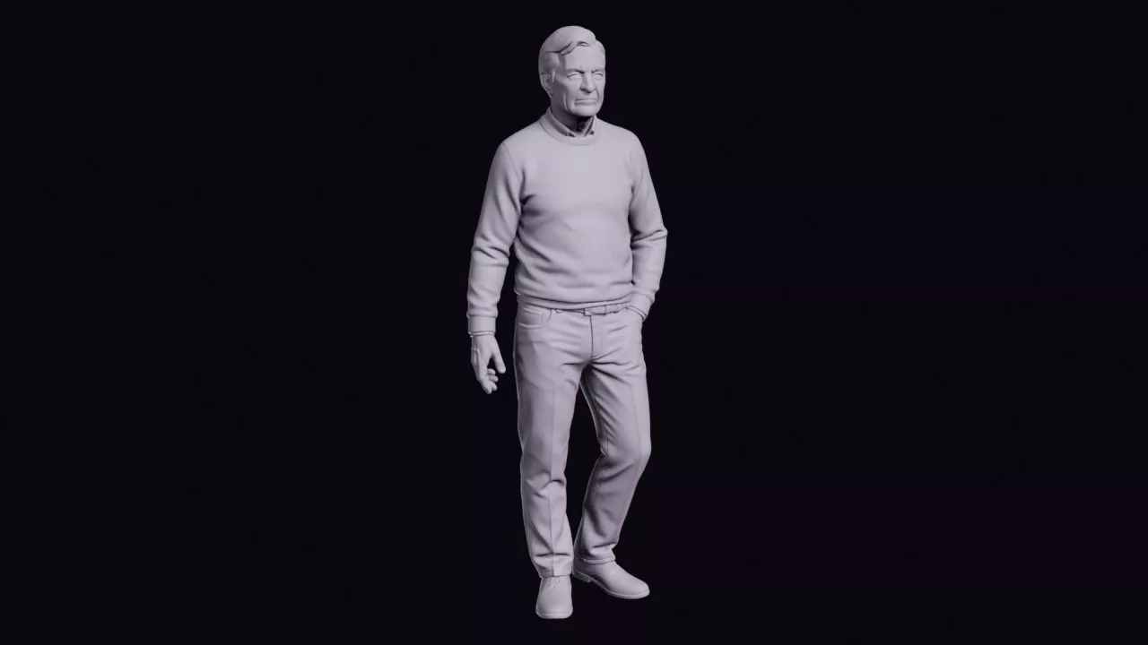 Exam Invigilator Figure in Sweater and Trousers 3D print model