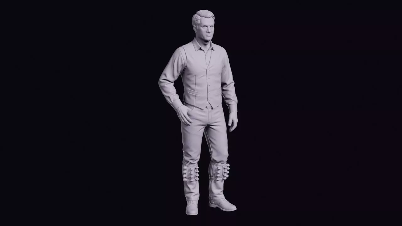 English Morris Dancer Figure with Bell Pads 3D print model