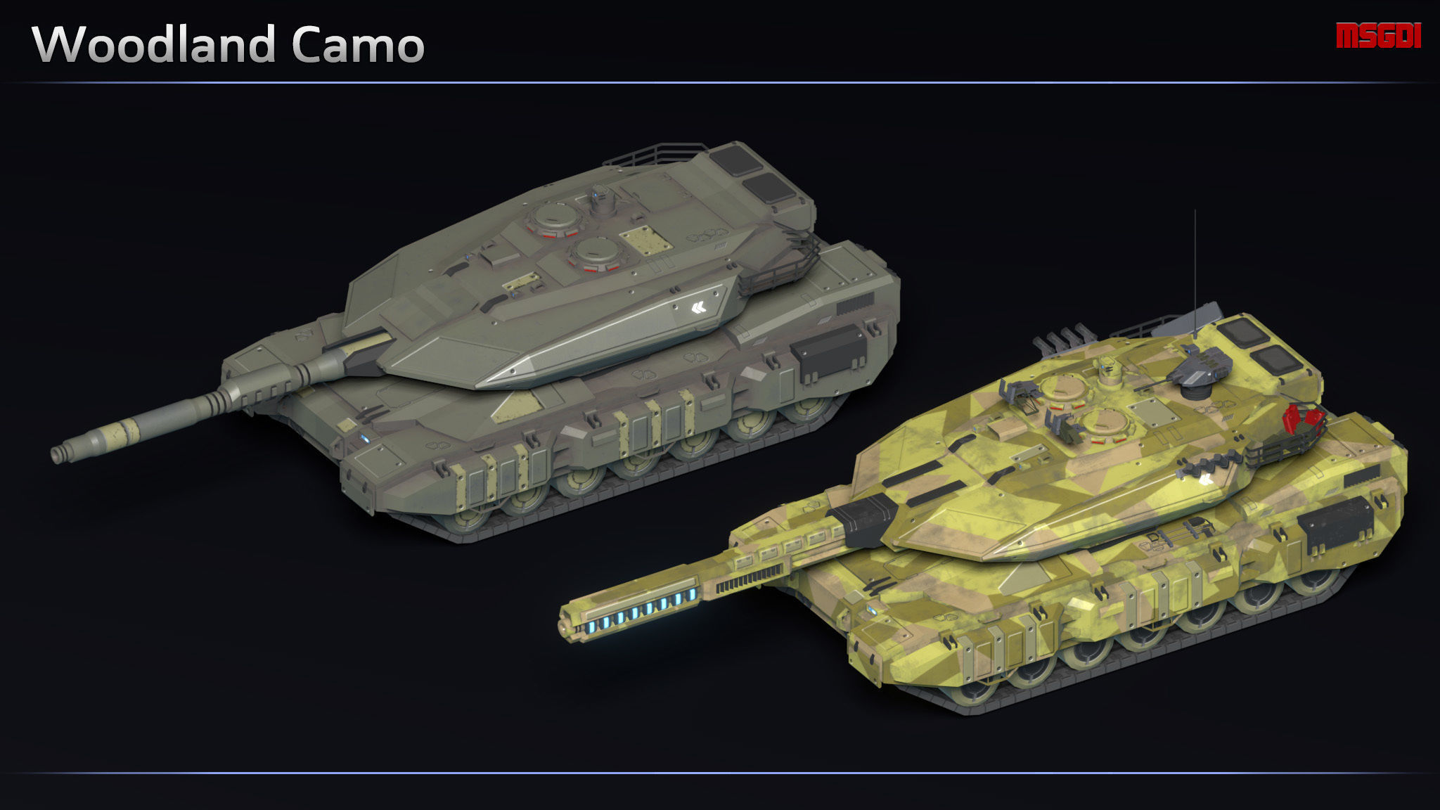 Scifi Leopard 3 MBT Low-poly 3D model_9