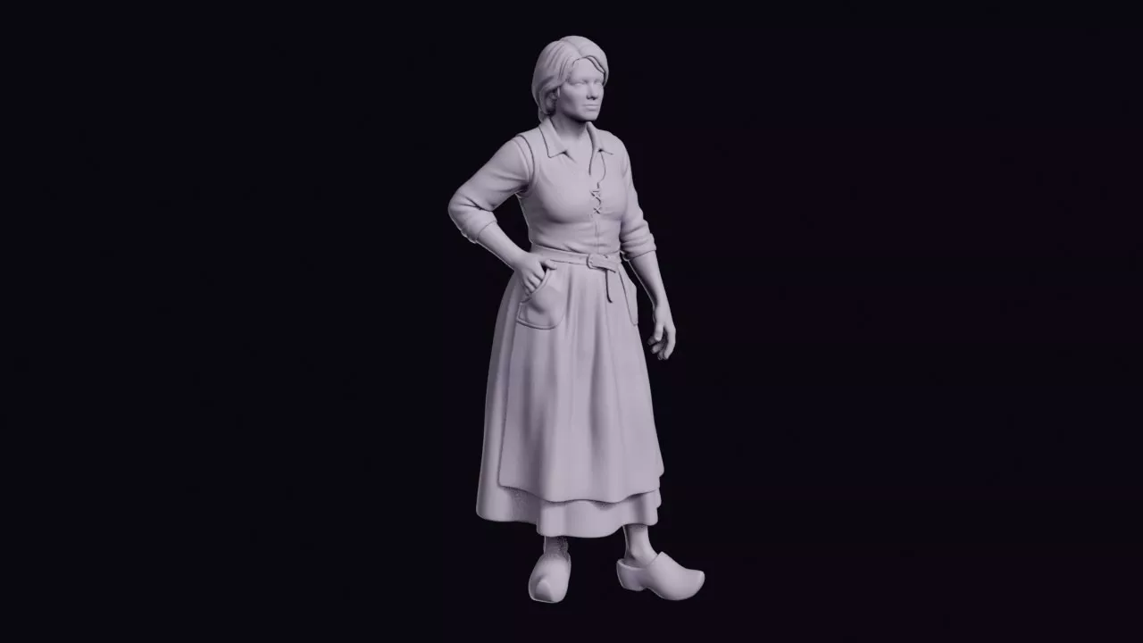 Clog Dancer Figure in Skirt and Wooden Clogs 3D print model