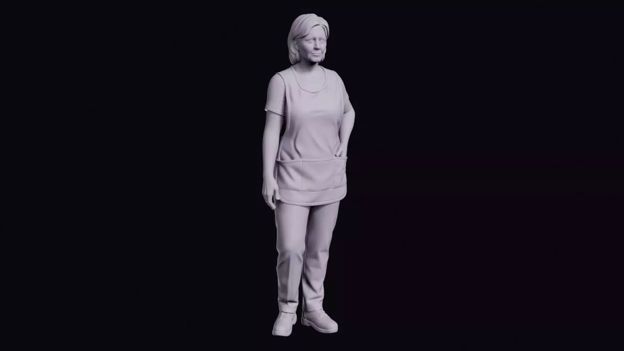 Cleaner Figure in Tabard and Casual Shirt 3D print model