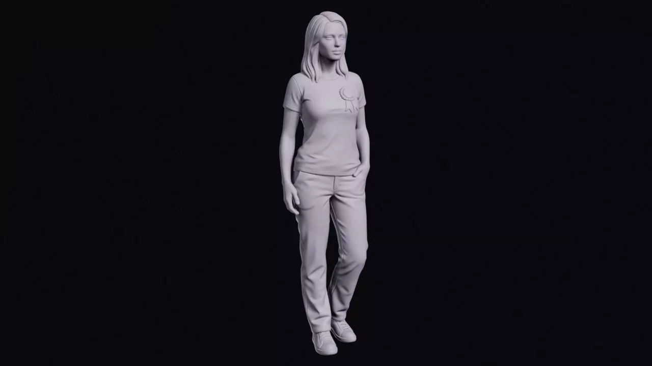 Campaign Volunteer Figure in Casual Workwear 3D print model