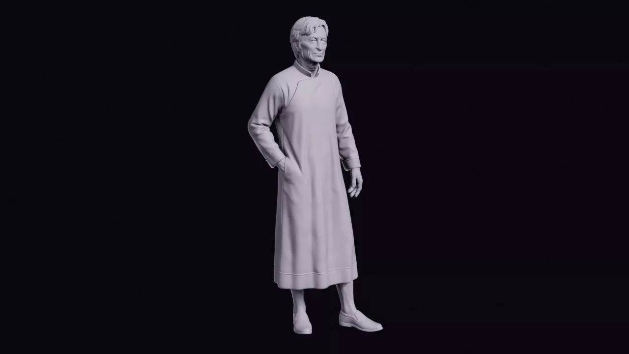 Calligrapher Figure in a Long Robe 3D print model