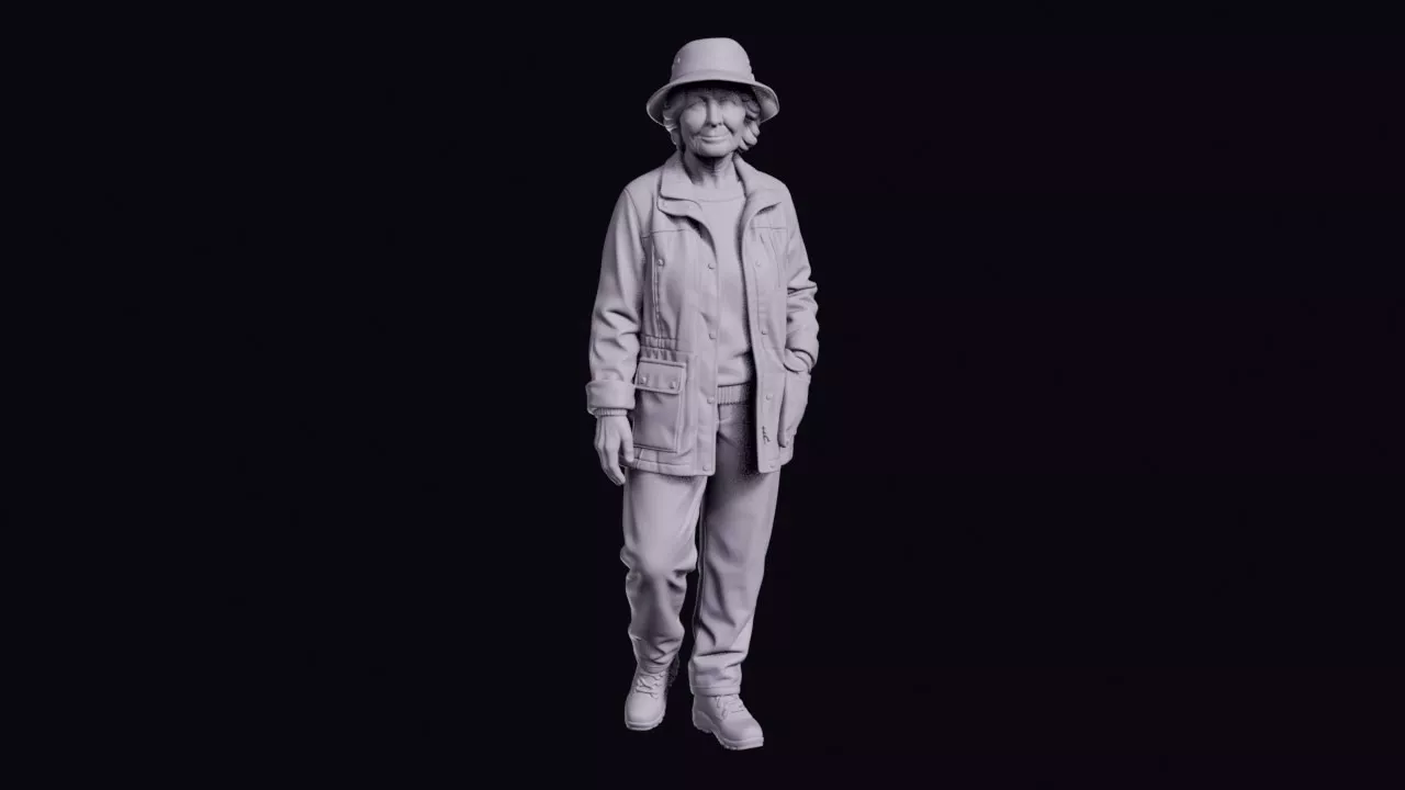 Botanist Figure in Field Coat and Sun Hat 3D print model