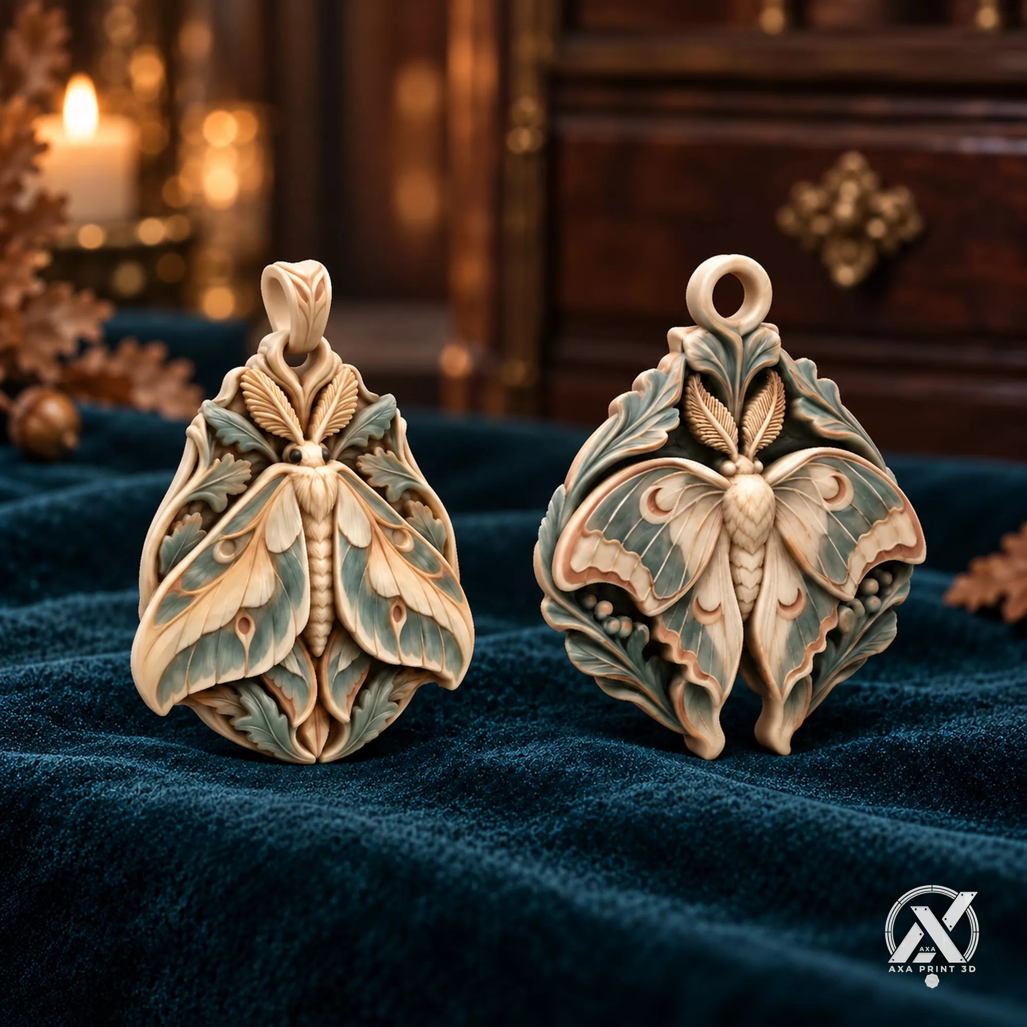 Moth Moth earrings 3D Print - Autumn Moth Cameo Pair 3D print model