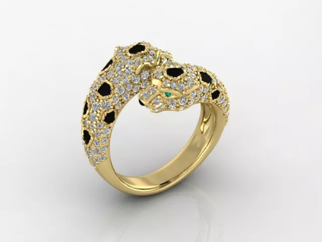 Panther Ring Jewelry Gold 3D print model