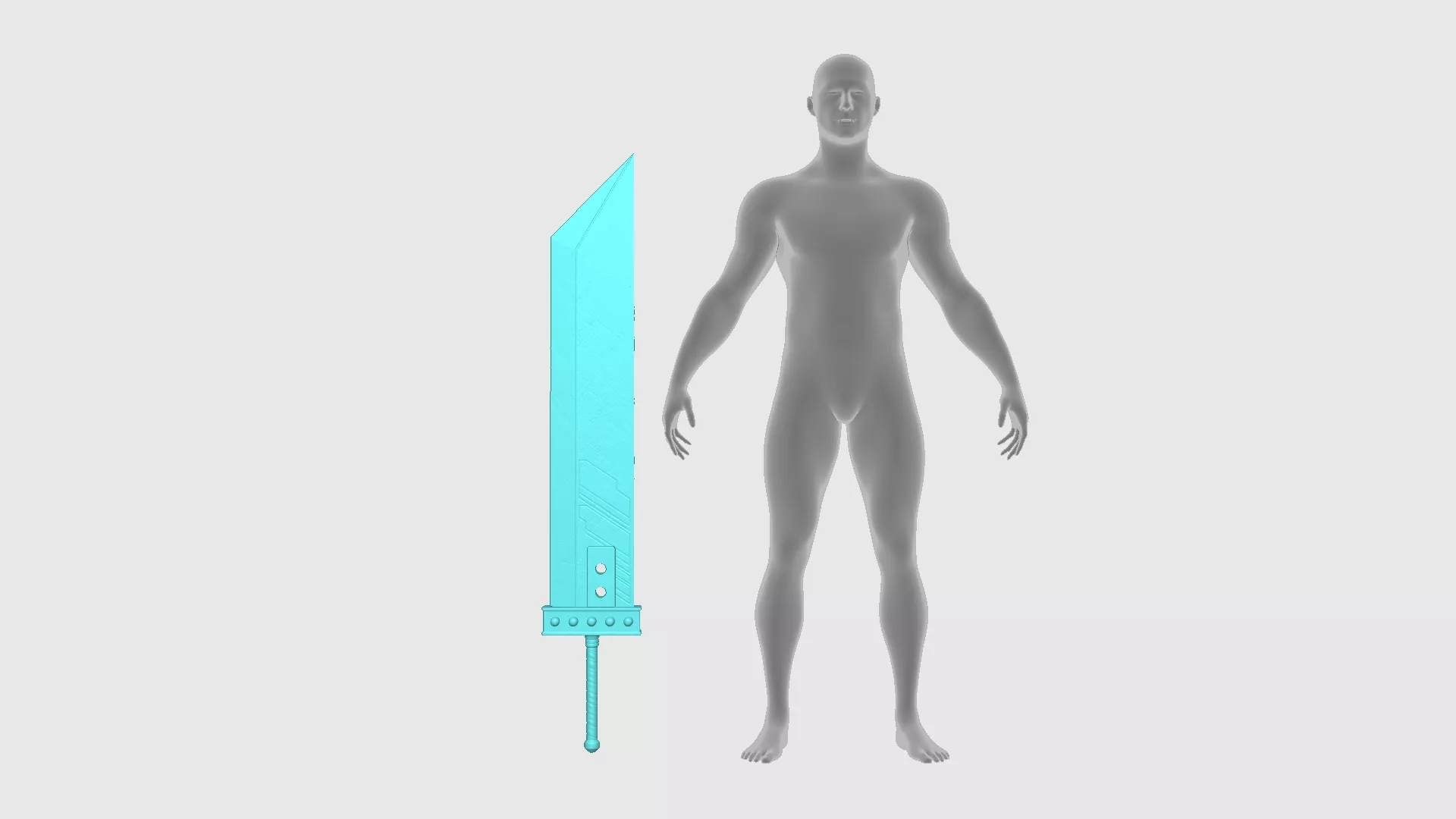 Real Size Cloud Sword Cosplay - Final Fantasy 150cm 3D print model