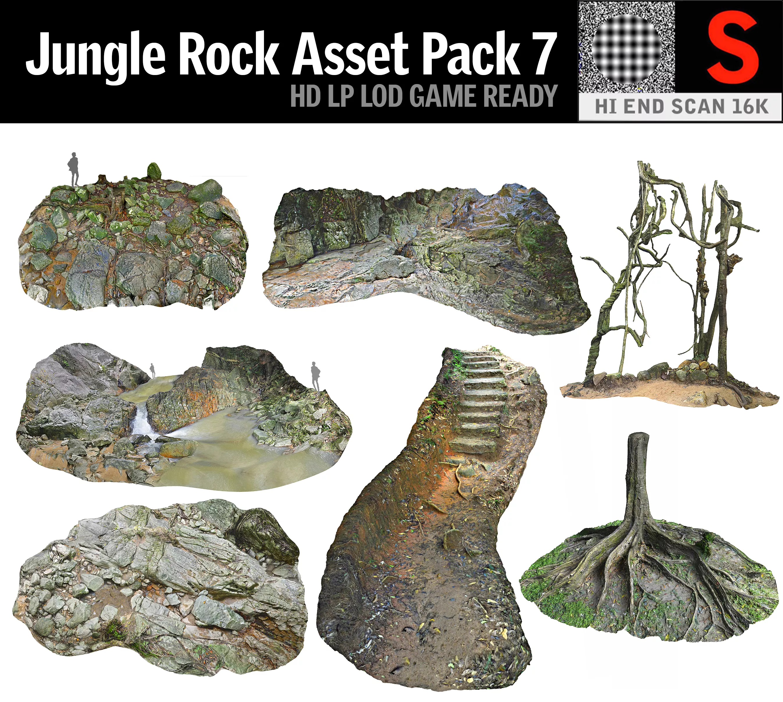 Jungle Asset Pack 7 Low-poly 3D model