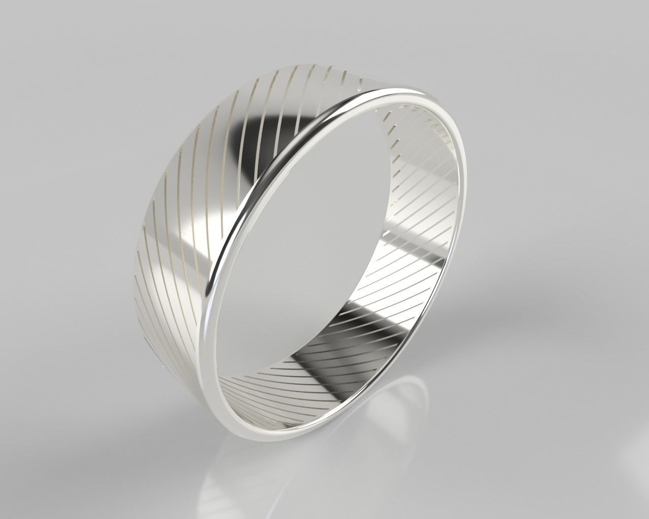Silver ring 22mm 51 diagonal holes Free 3D print model