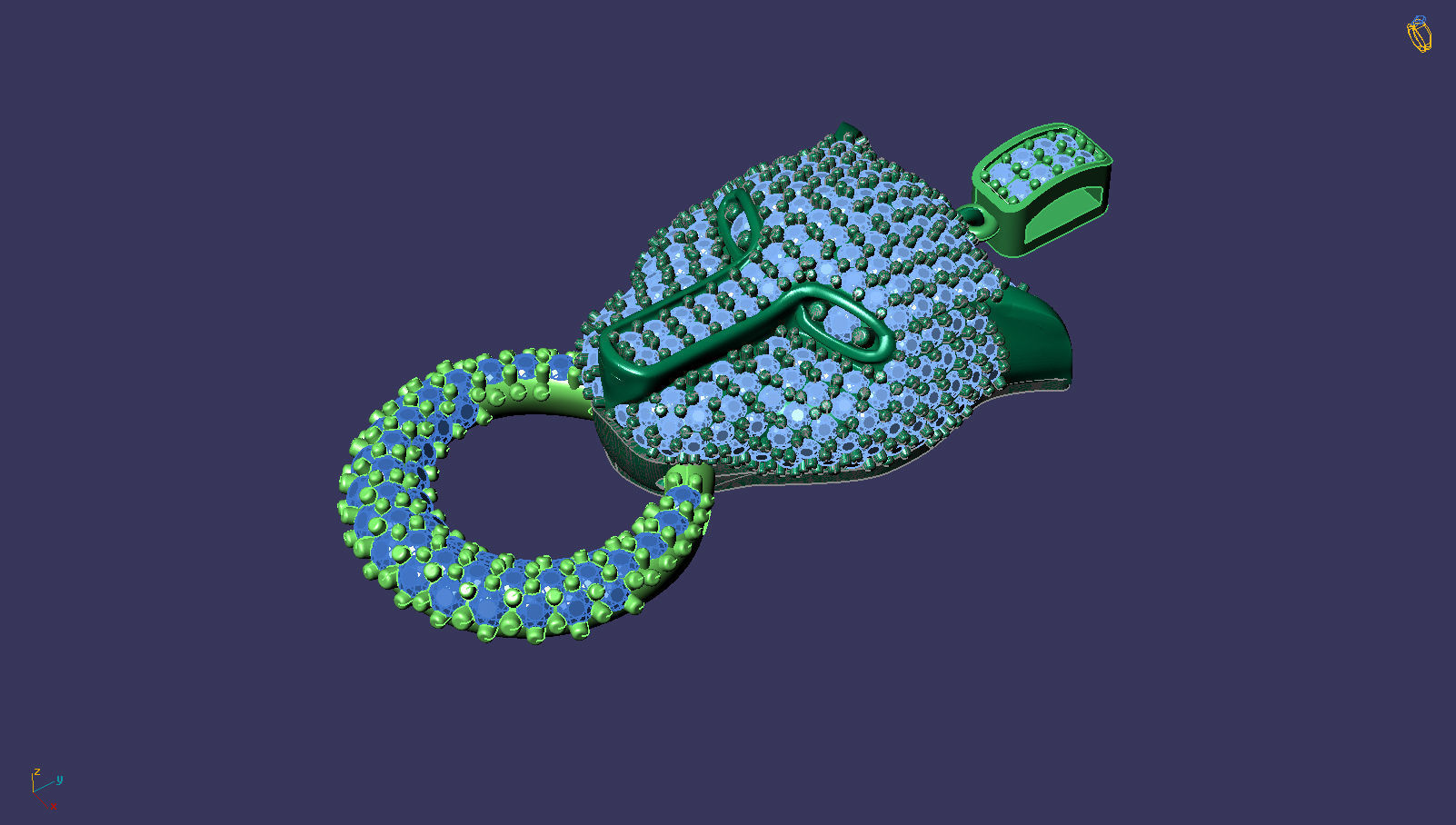  tiger necklace 3D print model_3