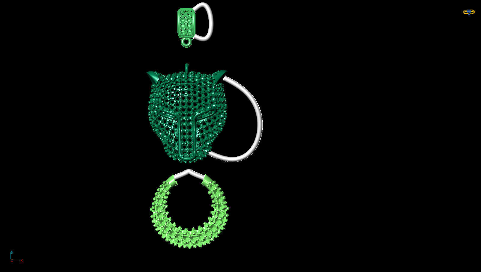  tiger necklace 3D print model_5