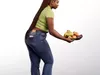 3D model 13590 - woman casual tray of food fruit VR / AR / low-poly ...