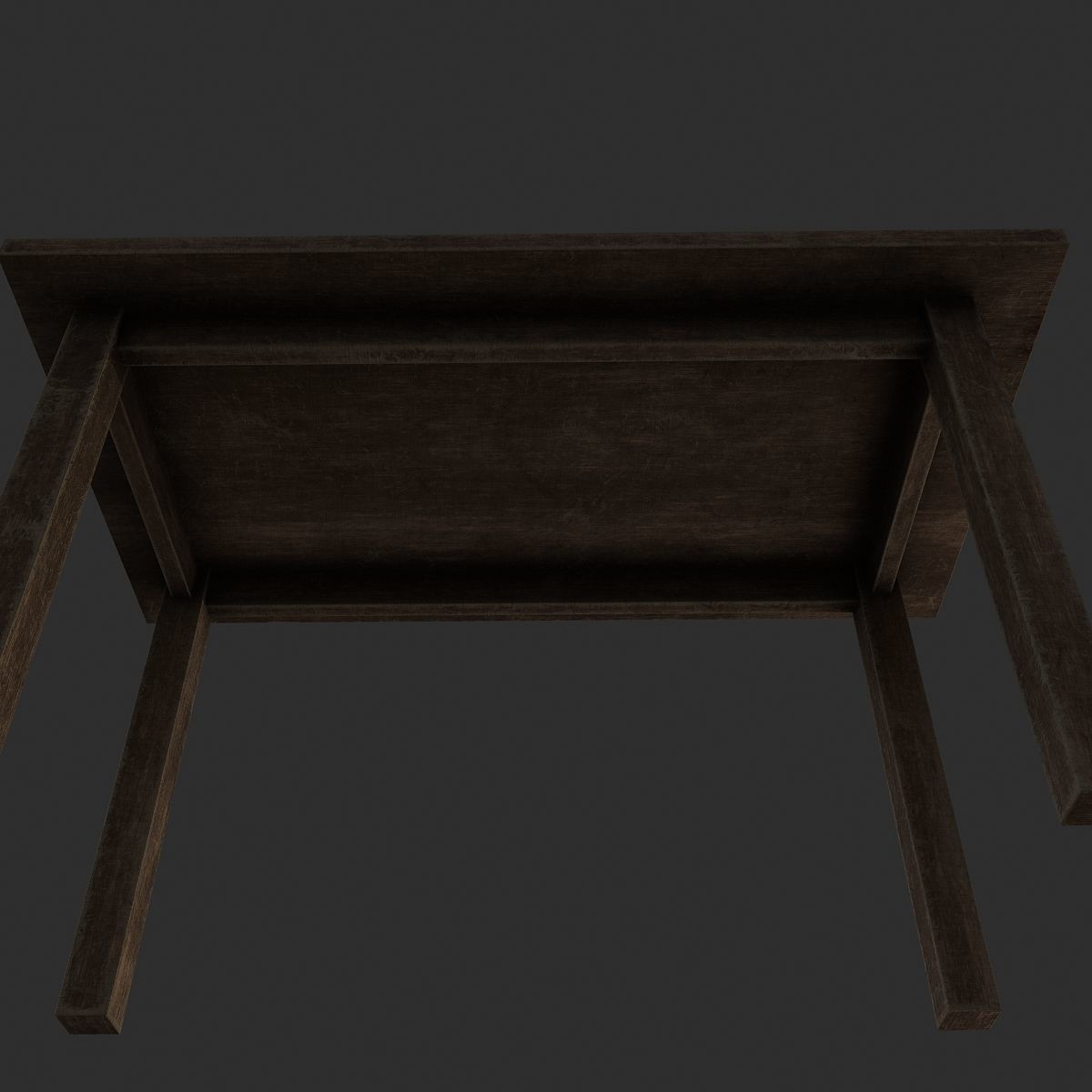 old wooden table 3D model_4