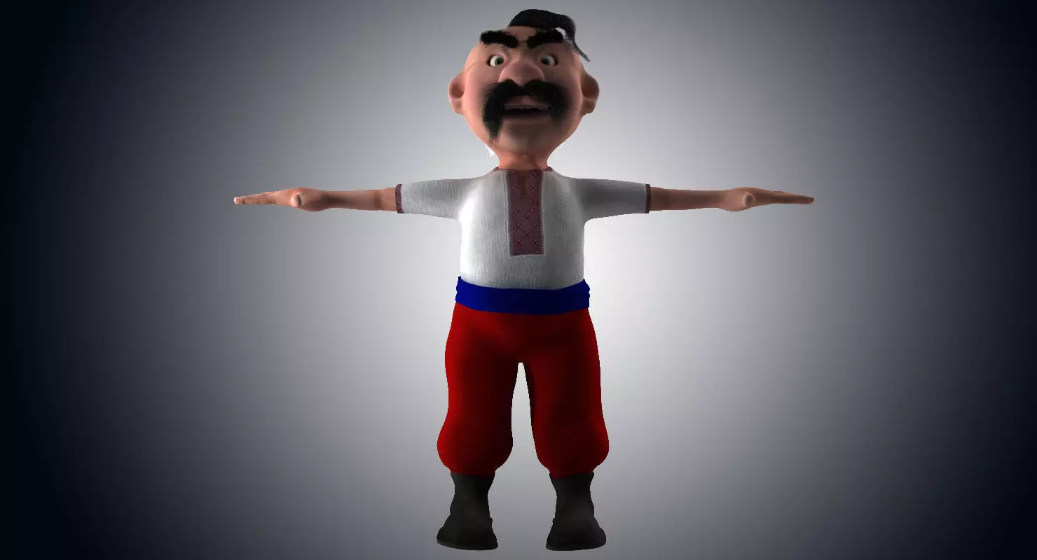 Cartoon Ukrainian Low-poly 3D model_0