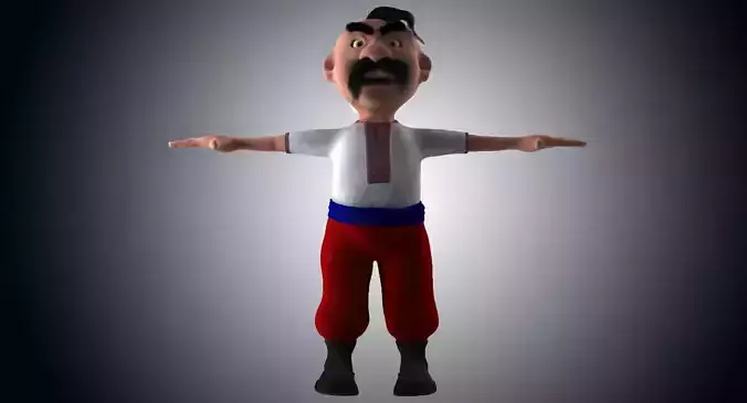 Cartoon Ukrainian Low-poly 3D model