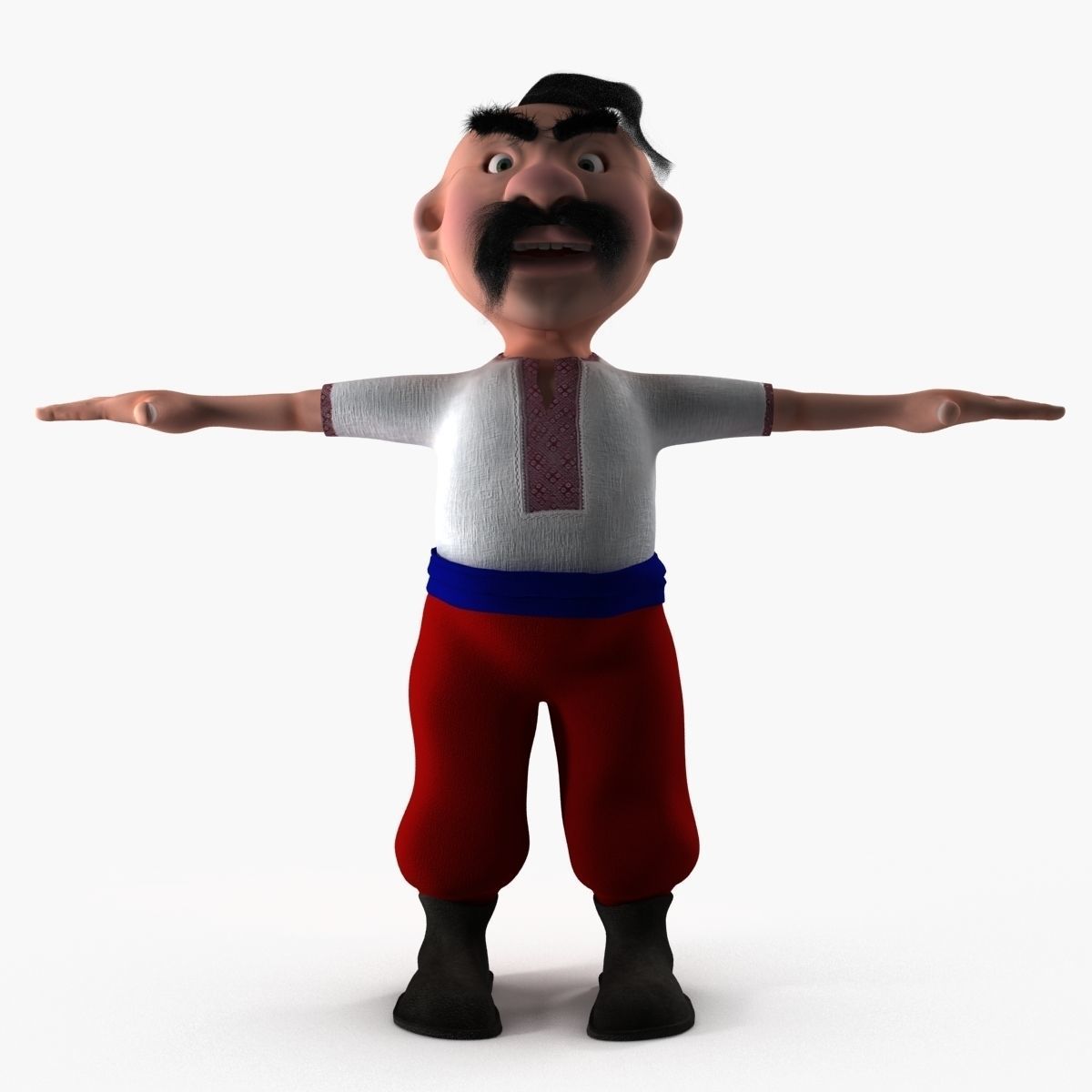 Cartoon Ukrainian Low-poly 3D model_4