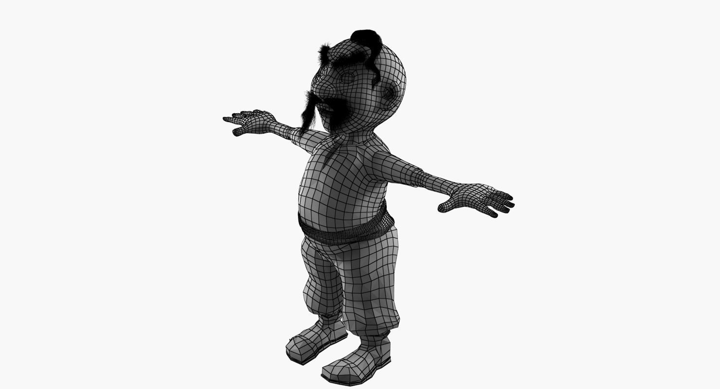 Cartoon Ukrainian Low-poly 3D model_9