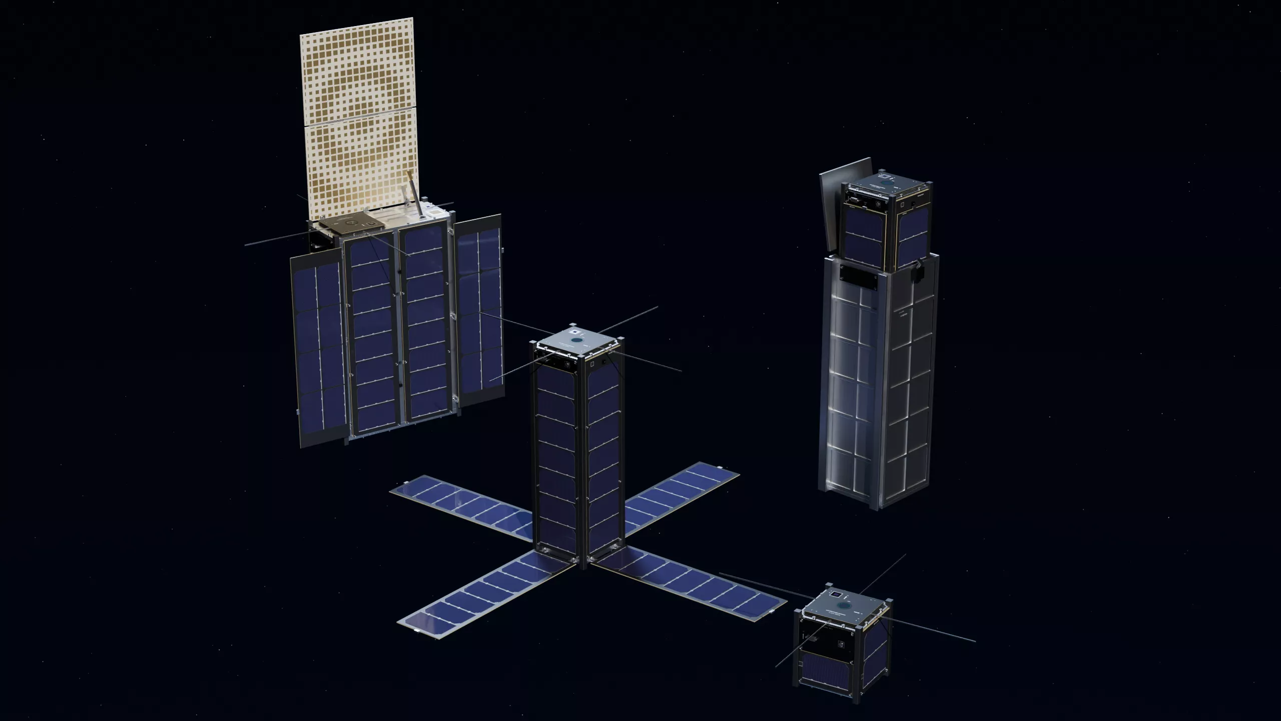 CubeSat Collection - 1U 3U 6U CubeSats and Launch Dispenser 3D model