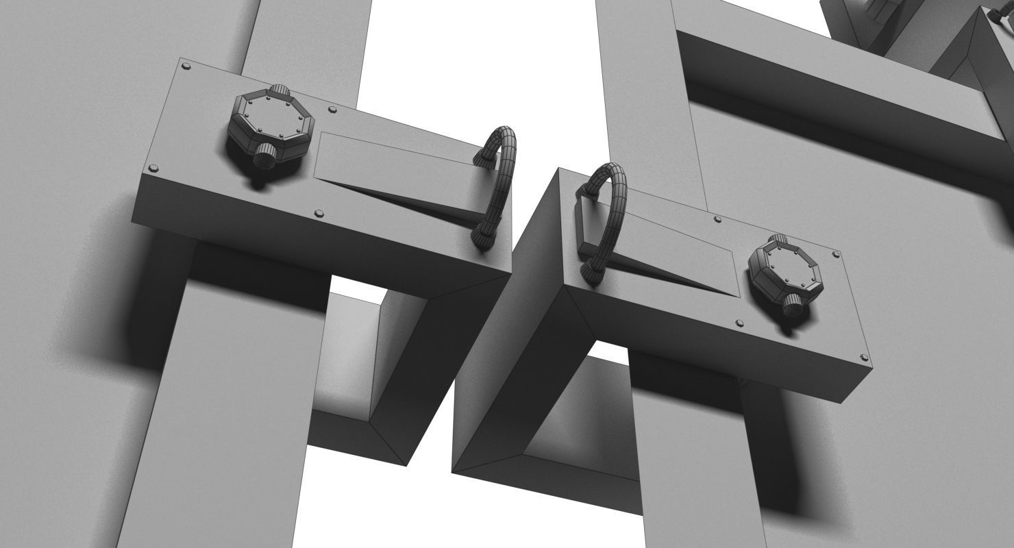 Spacecraft Solar Panel Low-poly 3D model_10