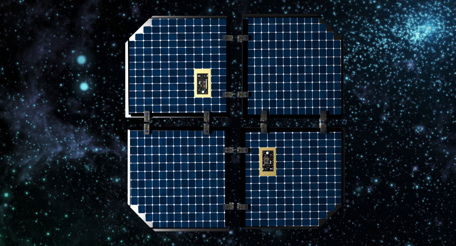 Spacecraft Solar Panel Low-poly 3D model_4