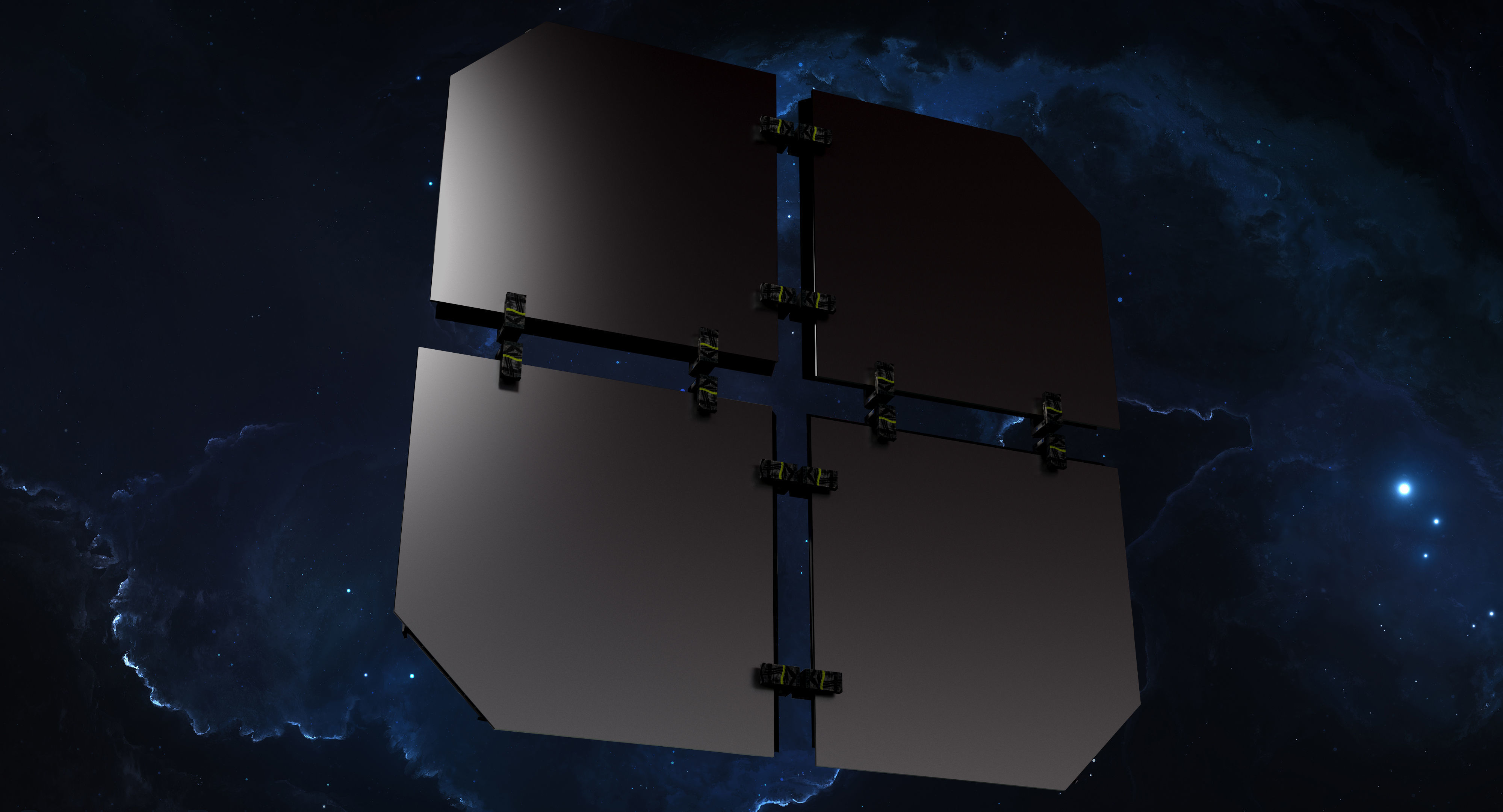 Spacecraft Solar Panel Low-poly 3D model_13