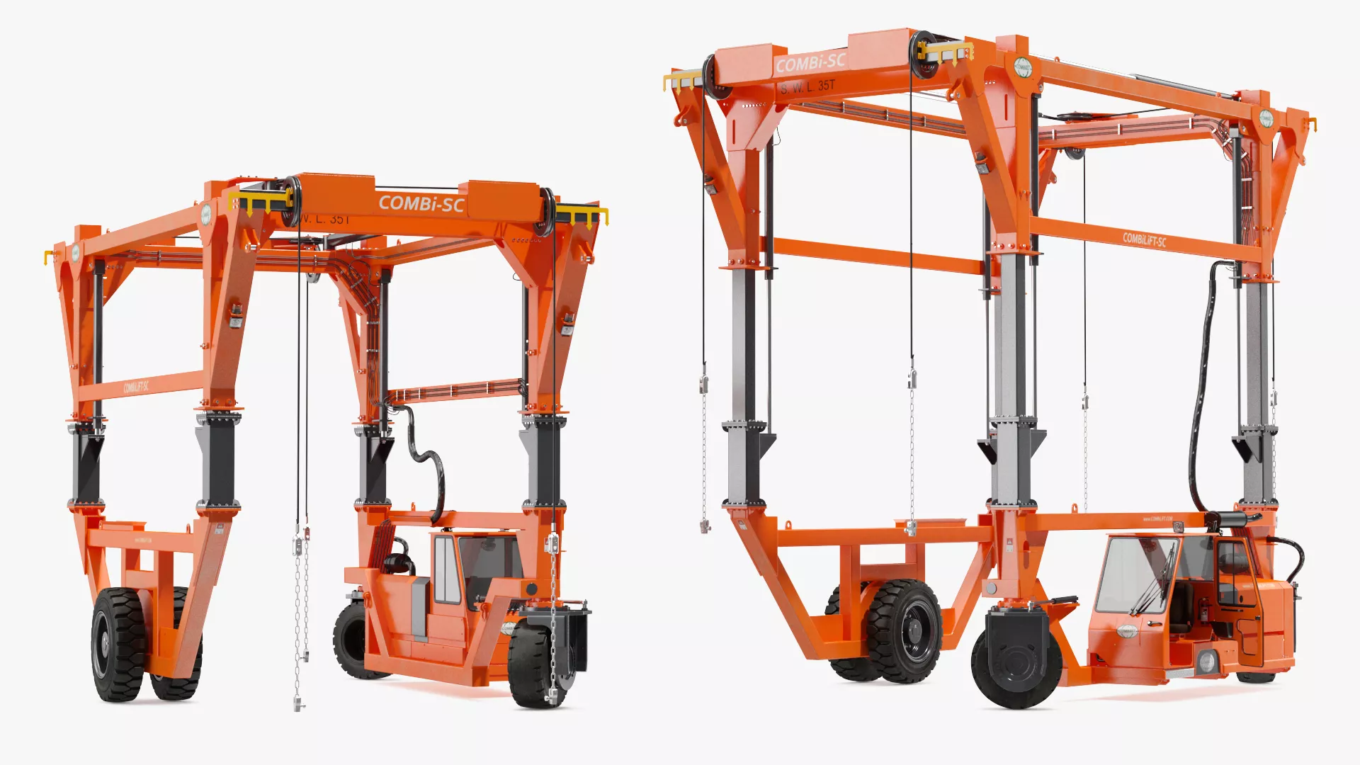 Combi-SC Straddle Carrier Clean Rigged 3D model