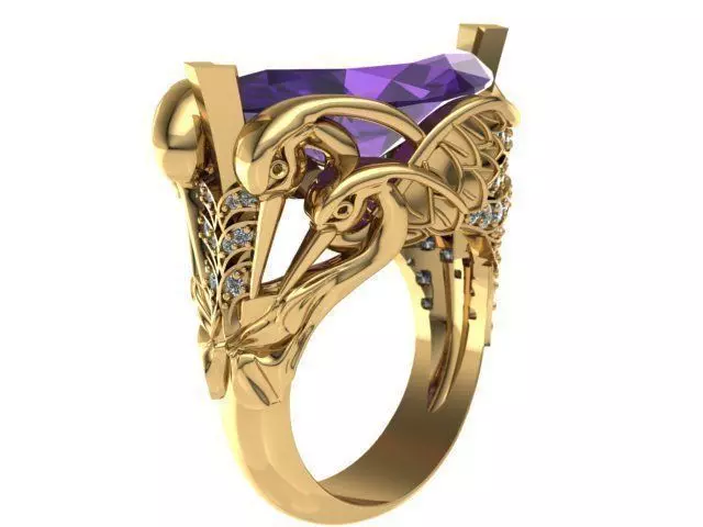 swan ring 3D print model_0