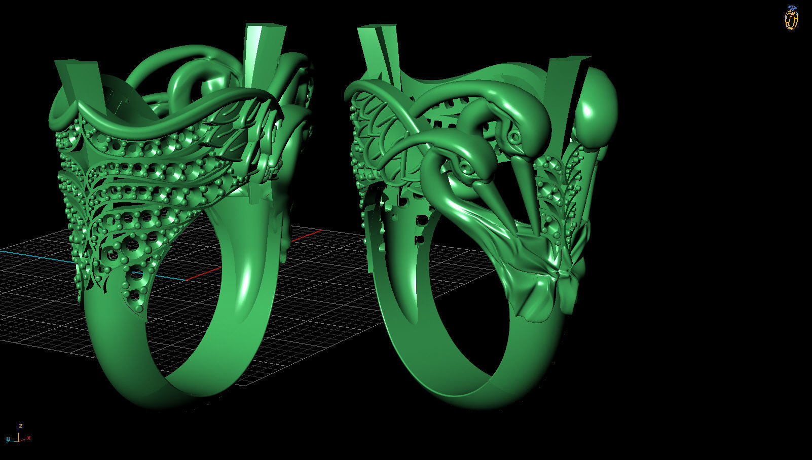 swan ring 3D print model_5