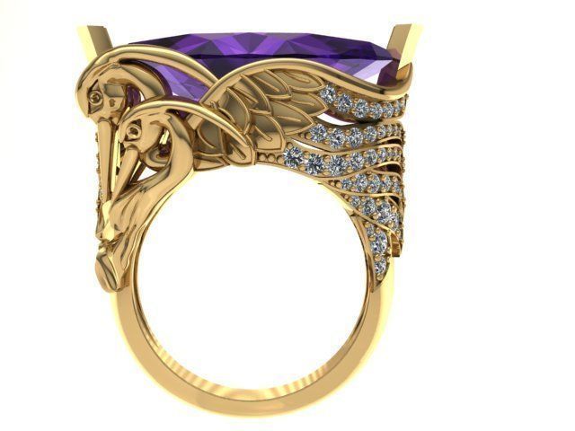 swan ring 3D print model_2