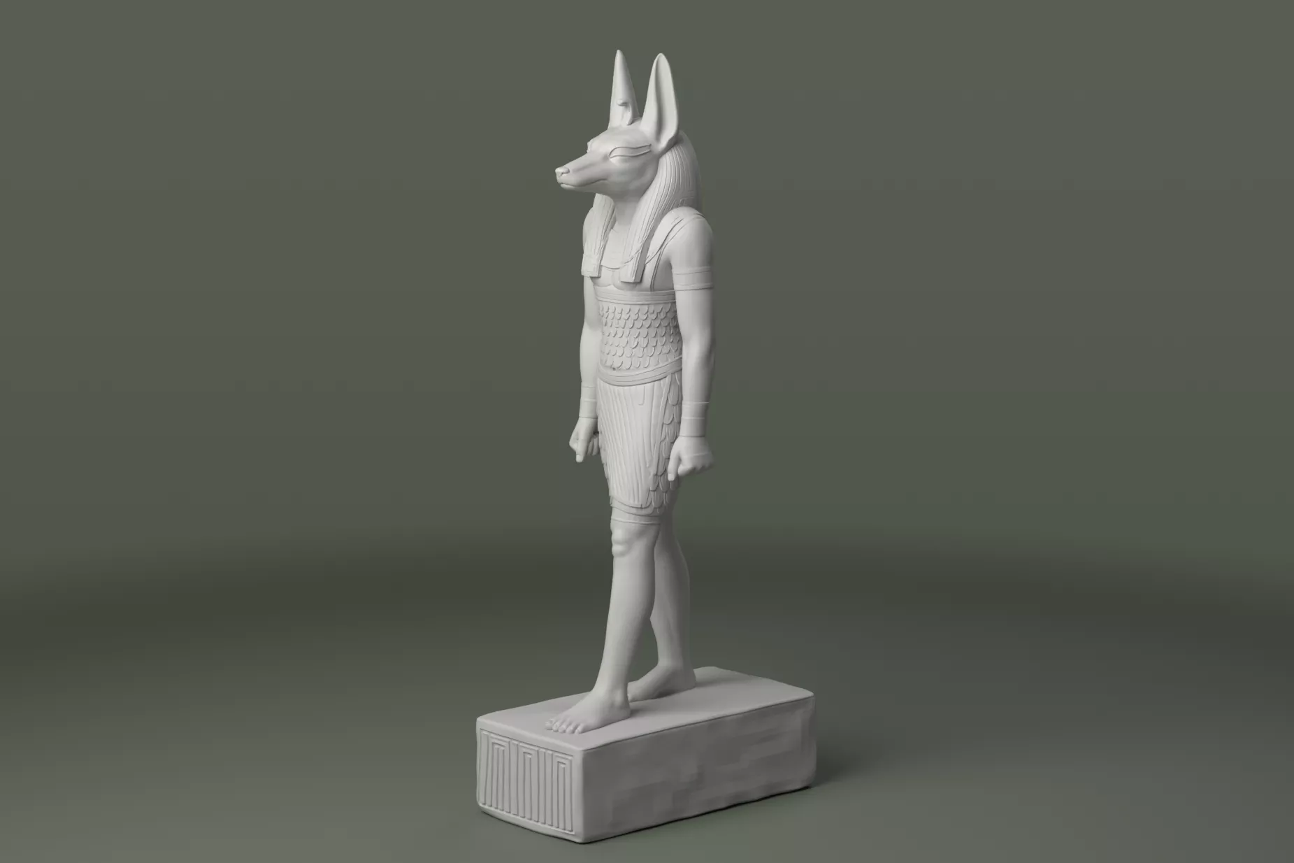 Acient Science Ancient Egyptian Anubis Statue - Standing Canid-Headed God 3D model 3D ...