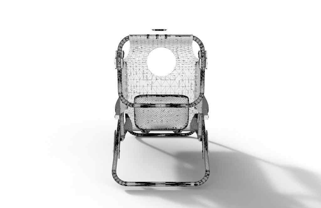 Beach chair Low-poly 3D model_9