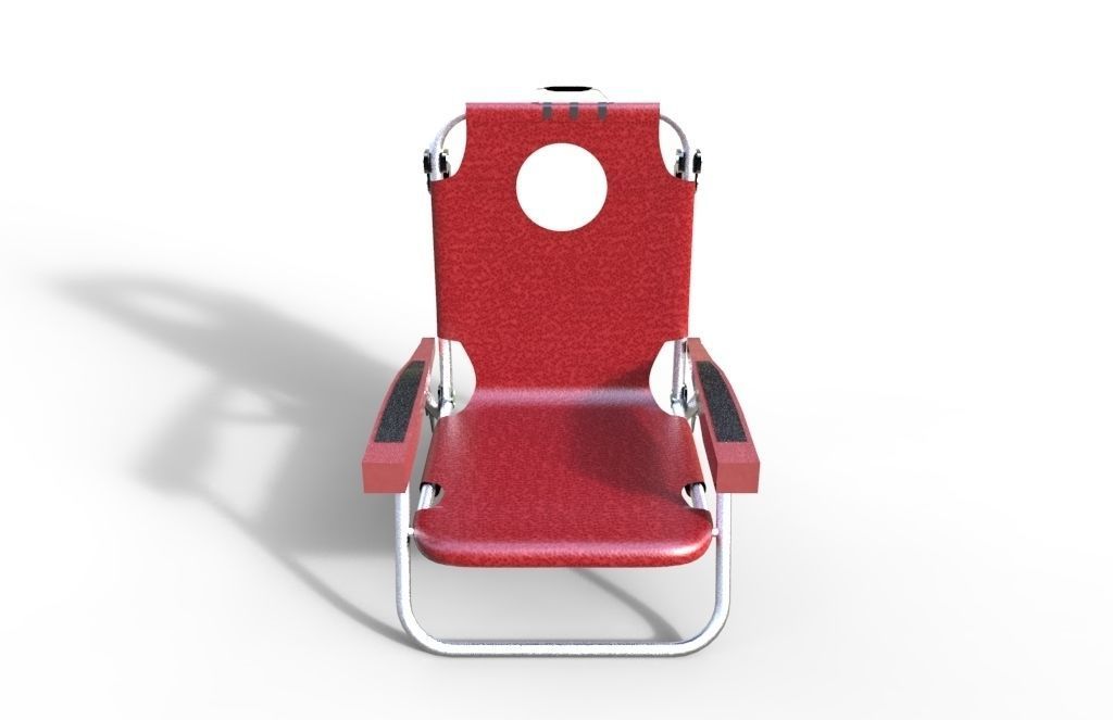 Beach chair Low-poly 3D model_1