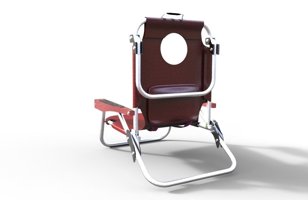 Beach chair Low-poly 3D model_4