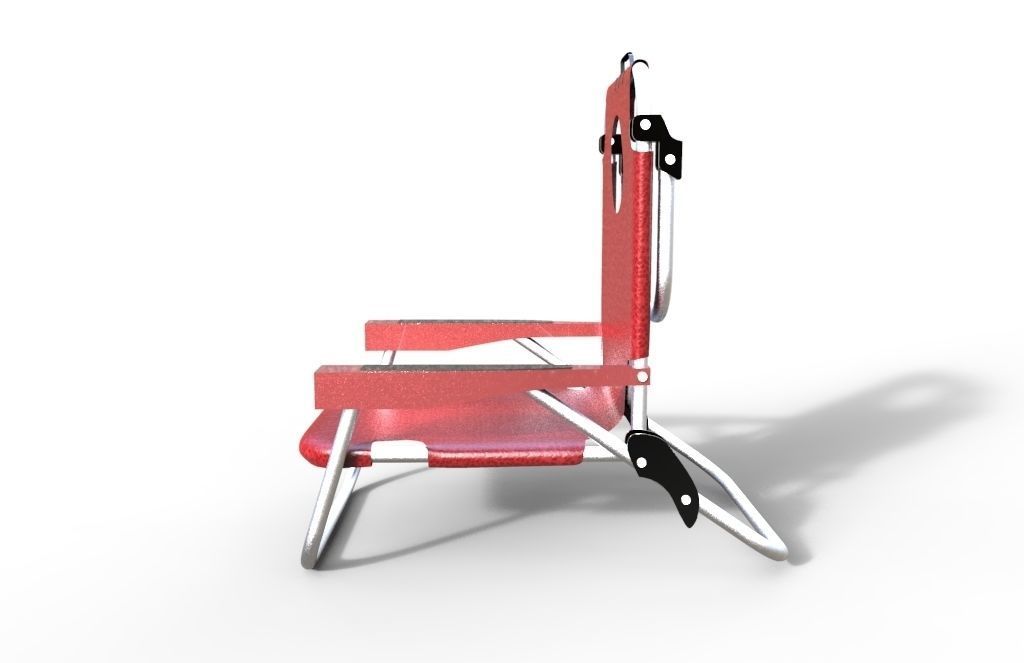 Beach chair Low-poly 3D model_2