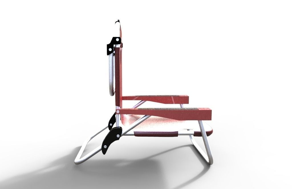 Beach chair Low-poly 3D model_6