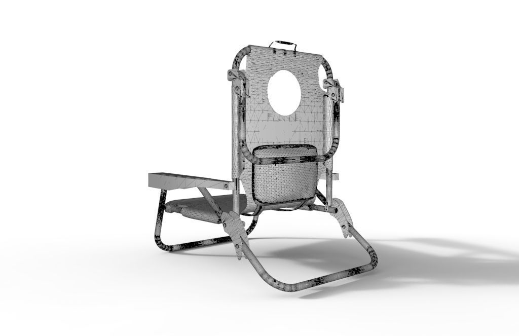 Beach chair Low-poly 3D model_8