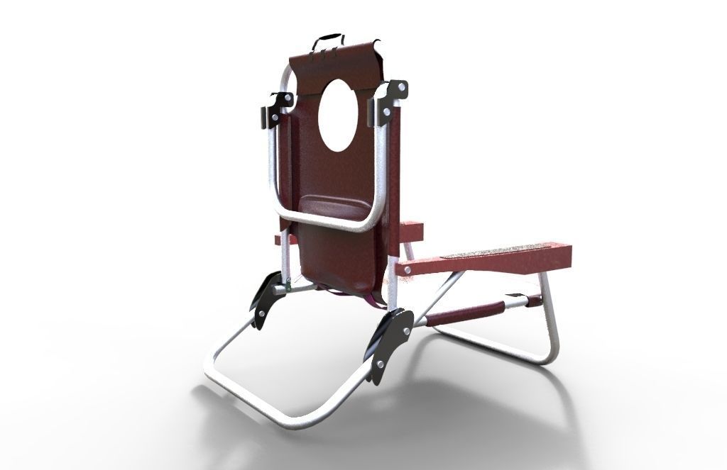 Beach chair Low-poly 3D model_3