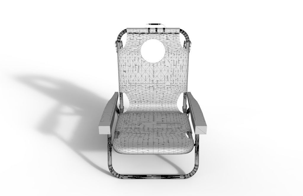 Beach chair Low-poly 3D model_7