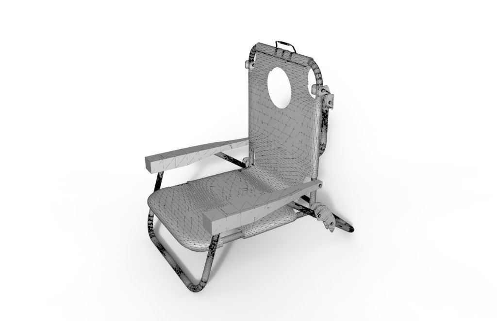 Beach chair Low-poly 3D model_5