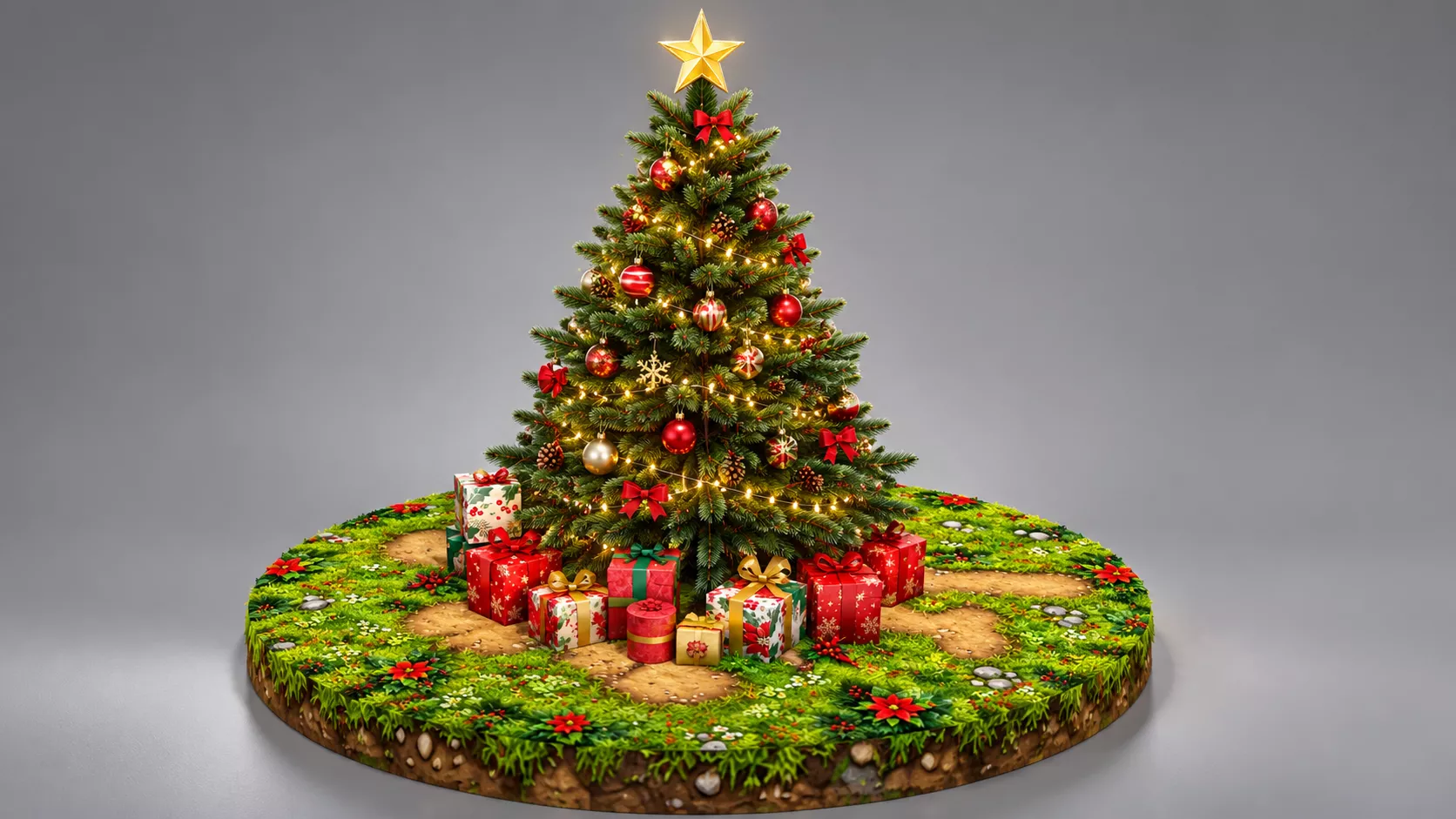 Christmas Tree Pack Holiday Winter Scene Low-poly 3D model