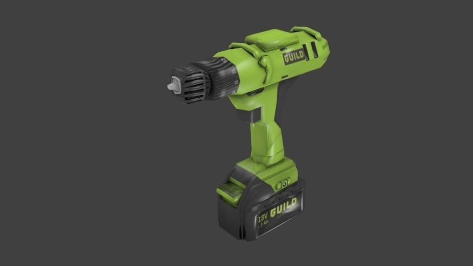 Parafusadeira-Guild cordless drill Low-poly 3D model_1
