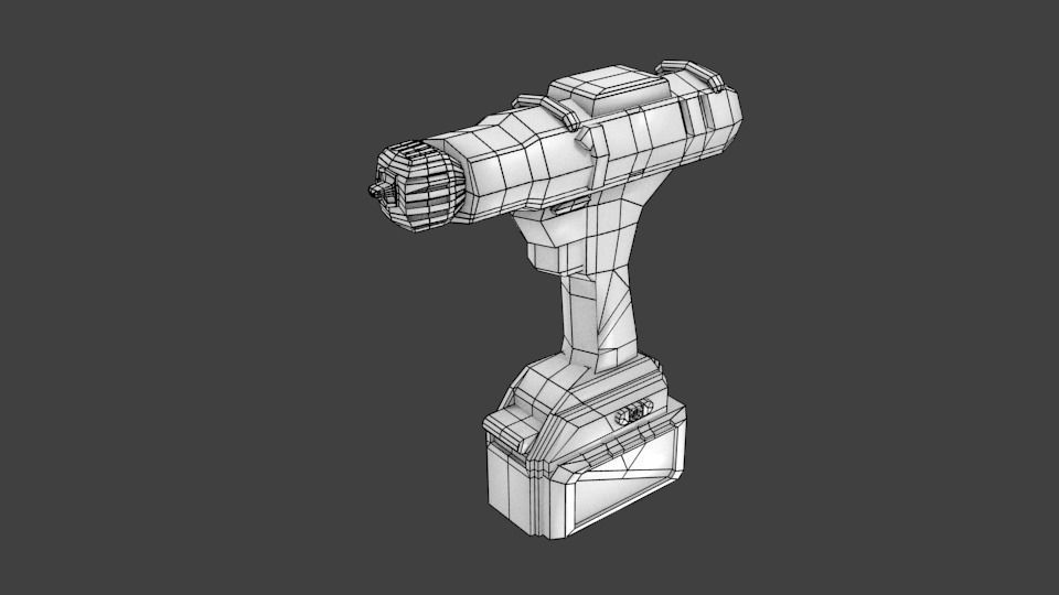 Parafusadeira-Guild cordless drill Low-poly 3D model_4