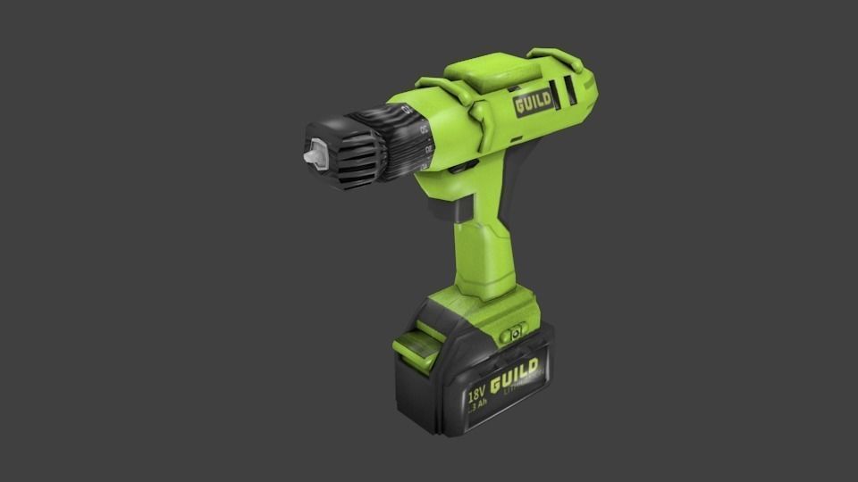 Parafusadeira-Guild cordless drill Low-poly 3D model_0