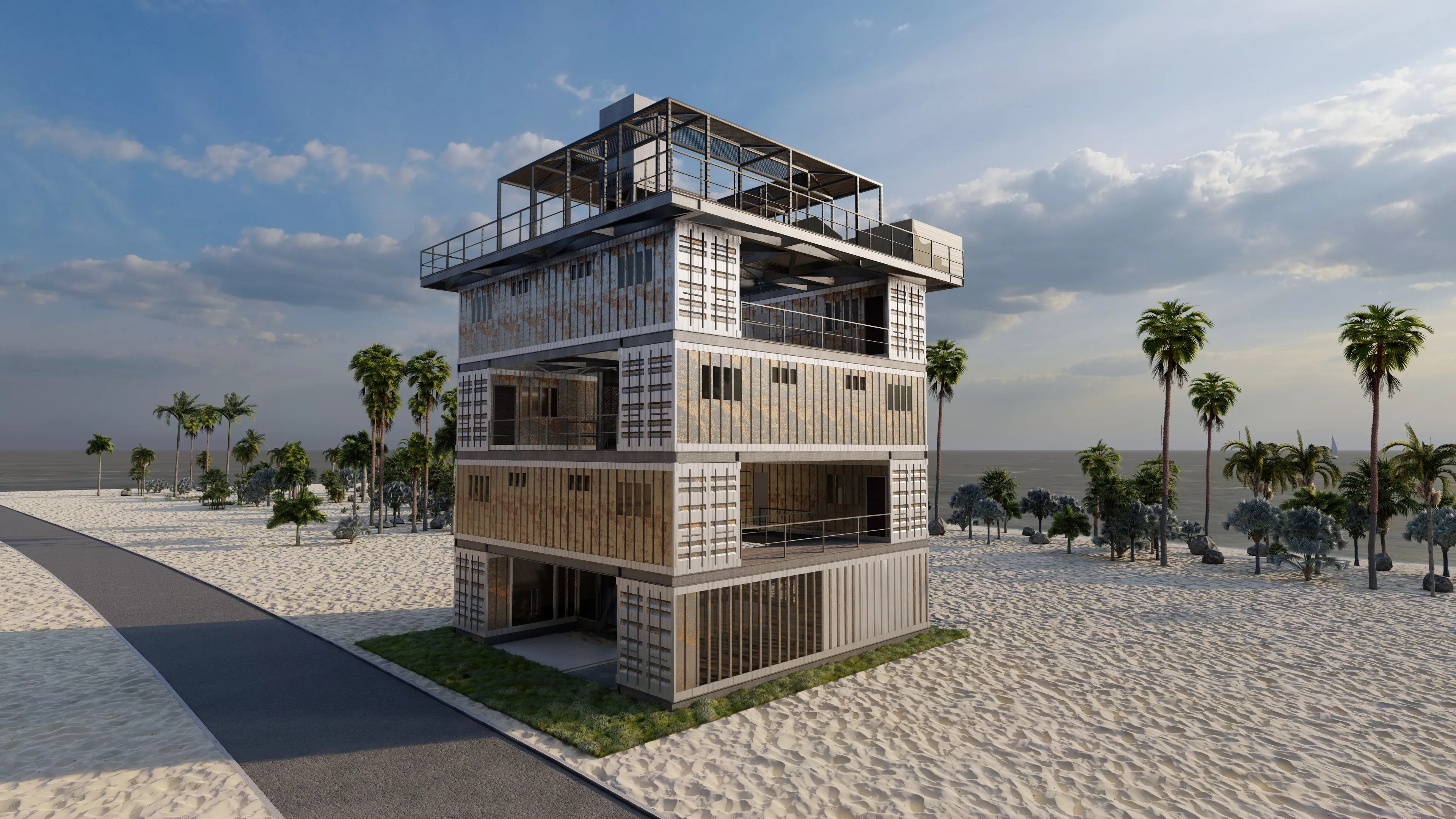 Hotel Beach -Hotel Beach Resort-Condo Suite 3D model