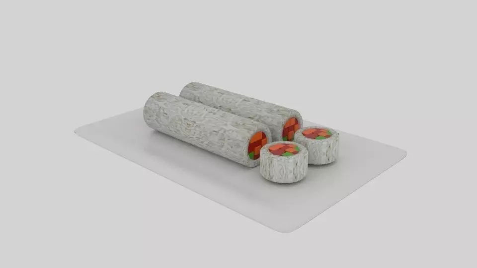  Cylinder Sushi Sliced  3D model_0