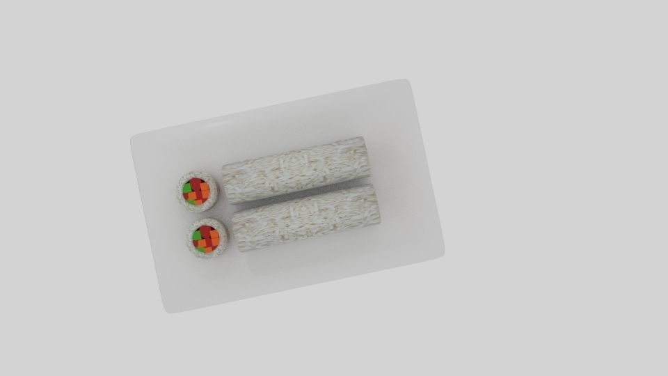  Cylinder Sushi Sliced  3D model_3