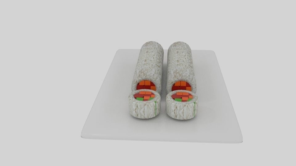  Cylinder Sushi Sliced  3D model_1